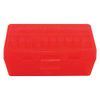 MTM Plastic Ammo Box, Clear RED 50 Round 38/357 (4)