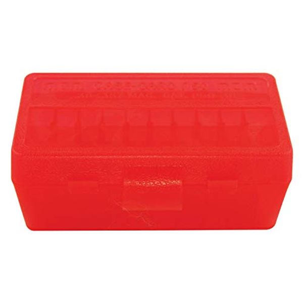 MTM Plastic Ammo Box, Clear RED 50 Round 38/357 (4)