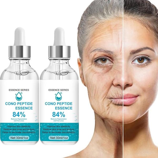 2PC Botox Face Facial Serum, Cono Peptide Essence 84% Anti-Wrinkle Serum,Reduce Pigmentation, Botox in a Bottle Instant Face Tightening for Face Fade Fine Lines, Lifting Face Skin Care