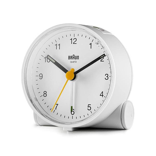 BRAUN/Brown Table Clock White BC01W, white, Minimalist
