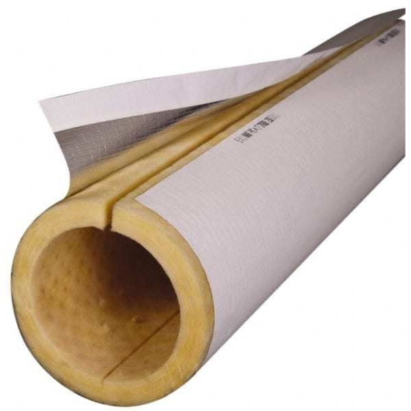 Fiberglass Rigid Pipe Insulation, 7/8" ID x 36" Length x 2" Insulation Thickness