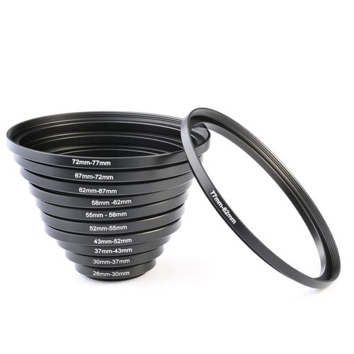 K&F Concept 11pcs Metal Stepping Rings -Includes Step Up Ring Set (26-30MM,30-37MM,37-43MM,43-52MM,52-55MM,55-58MM,58-62MM, 62-67MM,67-72MM,72-77MM,77-82MM for Canon Nikon DSLR Cameras