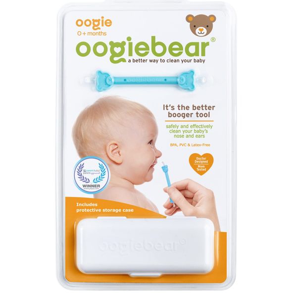 oogiebear: Baby Nose Cleaner & Ear Wax Removal Tool - Safe Booger & Earwax Removal for Newborns, Infants, Toddlers - Dual-Ended - Essential Baby Stuff, Diaper Bag Must-Have, with CASE