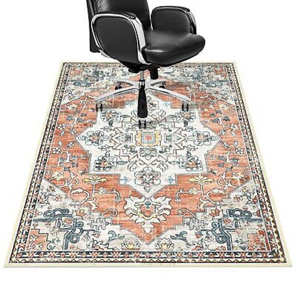 Office Chair Mat for Hardwood Floor/Tile Floor, 48" x 60" Anti-Slip Self-Adhe...