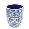Portuguese Blue and White Azulejo Pattern Ceramic Espresso Cup with Spoon