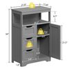 Gray Bathroom Cabinet Storage Organizer w/3 Drawers Shelf Stuff Display Rack