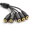 kenable 5 Way Jack Splitter 3.5mm Stereo Jack Plug to FIVE Sockets Cable 20cm
