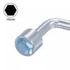 sourcing map 14mm Metric L Shaped Angled Open Hex 6 Point Socket Wrench, Single Ended