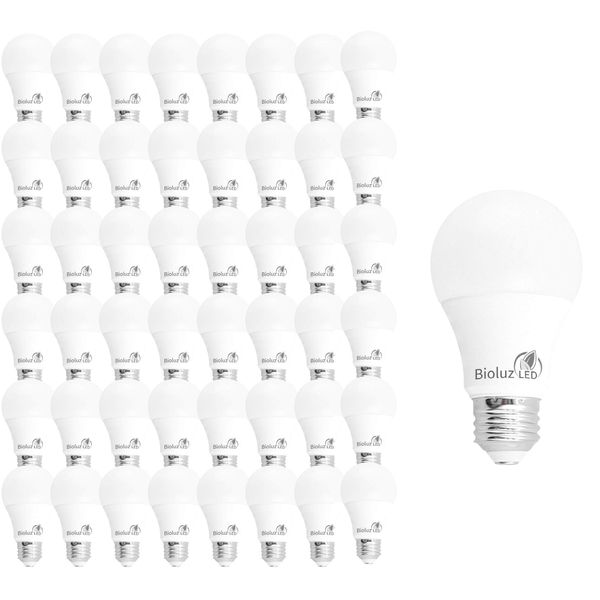 Bioluz LED 48 Pack 40 Watt LED Light Bulbs, See Series Warm White (2700K) Uses Just 6 Watts, LED Light Bulbs UL Listed Non-Dimmable