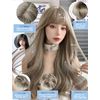 M Grande Basic Line Wig, (Created by Top Stylist), 6-Piece Set, Women's, Wig, Long, Natural, Face Shrinking, Full Wig, Light Greige LCa DY29A