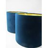 Teal Velvet Brushed Gold Drum Lampshade
