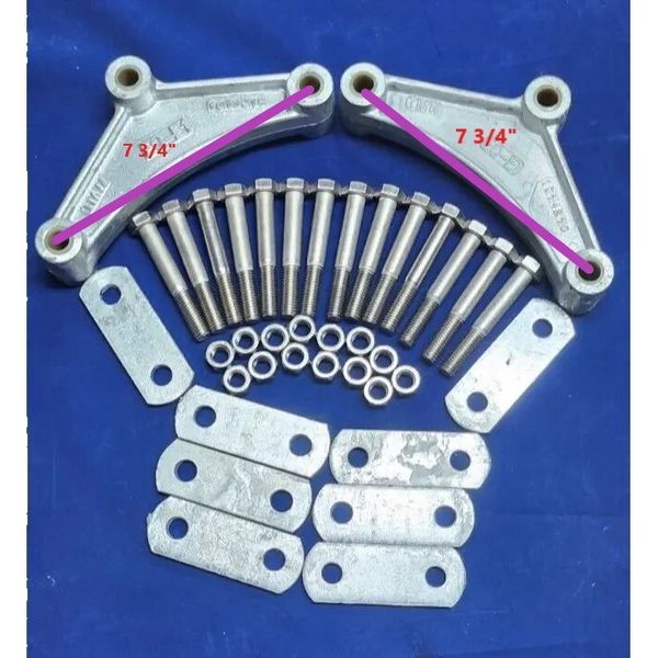 Stainless & Galvanized Tandem Boat Trailer Axle Shackle Kit / Double Eye Spring