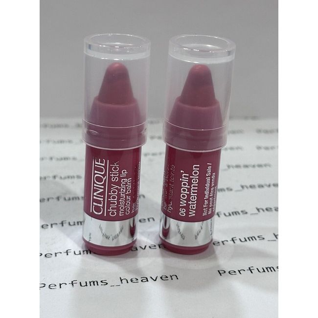 Clinique Chubby Stick Moisturizing Lip Colour Balm 06 Woppin Watermelon Set Of 2