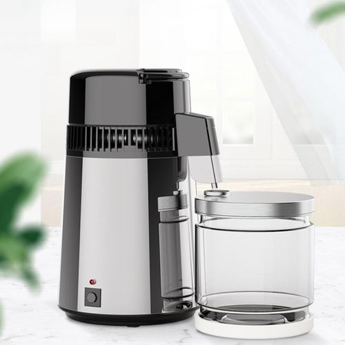Water Filter with Handle, Household Distiller, Stainless Steel Interior and Glass Jug, (Stainless Steel)