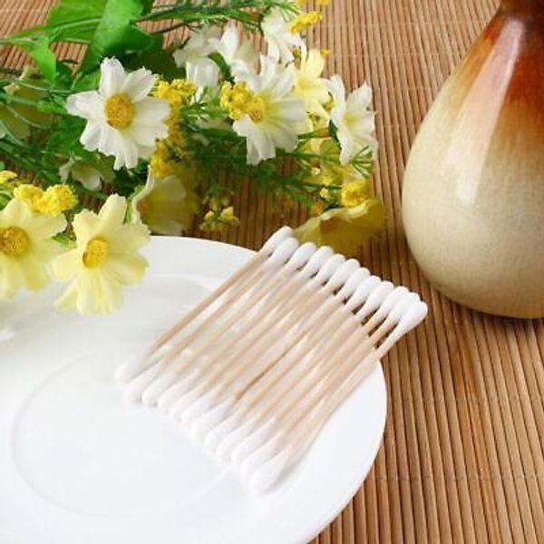 80PCs/Pack High Quality Cotton Swab Double Head Health Wood Makeup Brushes