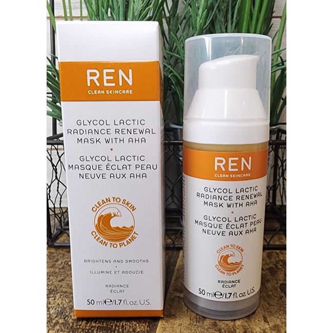 REN Glycol Lactic Radiance Renewal Mask - Full Size 50 ml/1.7 FL Oz NIB