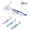 3 Pcs Denture Cleaning Brushes Soft Bristles Ergonomic Handle for False Teeth