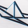 KLEINLAUT 3D-Origami, Papierboot, 10 x 4,2 cm (S), Blau