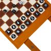 Andux Rollable Backgammon Board Game Microfiber Portable Chess Set PGSLQ-01 (3-in-1 Chess - Brown)
