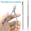 Sularpek Cuticle Remover Tool Set with Cuticle Cutter and Cuticle Pusher, 3 in 1 Professional Cuticle Remover, Cuticle Scissors, Stainless Steel Nail Care Tool for Manicure and Pedicure (Silver)