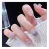 Lwenjing Nail Tips, False Nail Tips, 3D Nail Tips, Handmade Nail Tips, Wedding Nail Tips, Cute, Short Nail Tips, Popular, Japanese Style, Bride Nails, Glossy, 24 Pieces (DZ090)