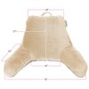 Soft Reading Pillow, TV & Bed Rest Pillow, Arms Support With Pockets - Beige