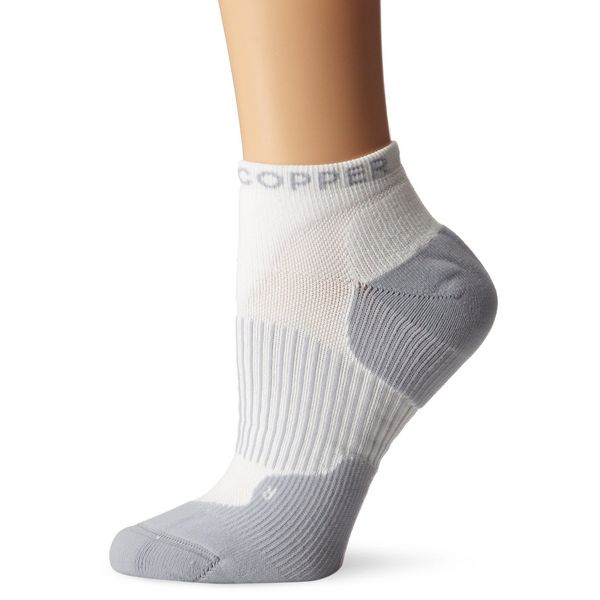 Tommie Copper Men's Performance Compression Ankle Socks, White, 12-14.5
