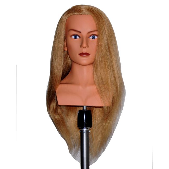 One Qty cosmetology mannequin head with human hair 100% human hair -11-12  tall