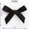 Italian Options Satin Craft Bows 100-Piece Pack, 3 cm Bow Width, Black