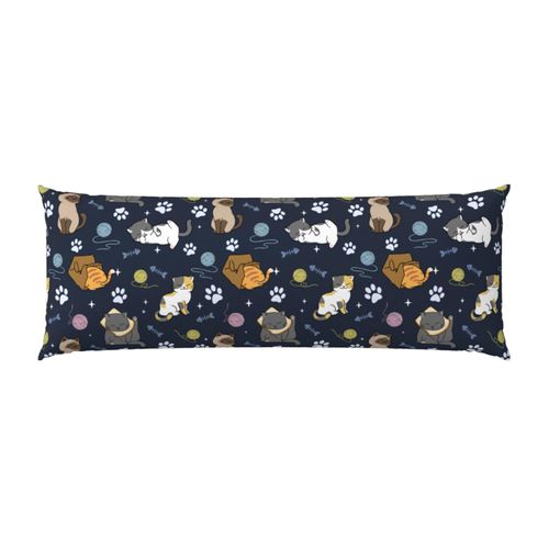Cats Print Body Pillow Cover -Soft 20"x54" Body Pillow Case with Hidden Zipper, Cute Animal Decorative Gift Home Decor