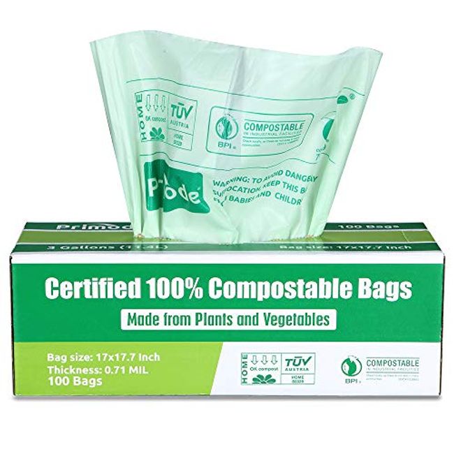 Repurpose 3 Gallon Compostable Small Bin Trash Bags, BPI Certified