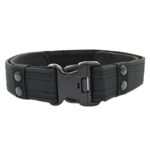 MESHIKAIER Men’s Nylon Canvas Belt Military Tactical Belt Adjustable Outdoor Sport Belt with Plastic Buckle (Black)