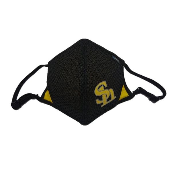 SoftBank Hawks Jeans Red Collaboration Mask, Professional, Baseball, Boys Baseball, Workman, Sports, Softbank, Made in Japan, Black x Yellow (SH Logo), L Size