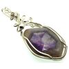 Tripache Star Amethyst Stalactite Silver Plated Wire Wrapped Pendant