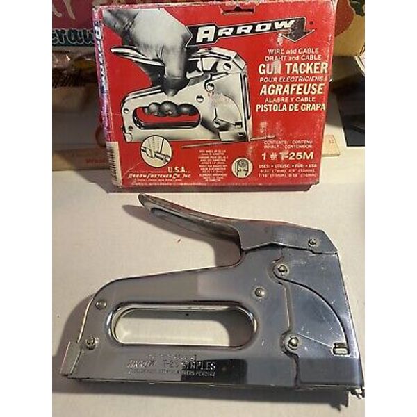 Vintage Arrow Fastener T25 Low Voltage Wire Staple Gun, Fits up to 1/4” Wire USA