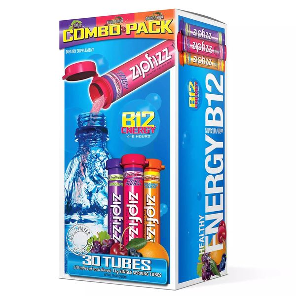 Zipfizz Energy Drink Mix, Electrolyte Hydration Powder with B12 and Multi Vitamin, Combo Pack - 30 Count(Pack of 1)