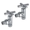 Blümme Modern Angled Radiator Valves Chrome Central Heating Taps 15mm (Pair)