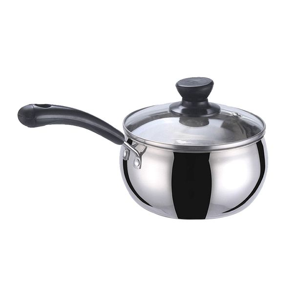 Stainless Steel Saucepan with Vented Lid, 12cm Small Saucepan Milk Induction Gas Soup Pot Home Sauce Pan Saucier Pot Cookware