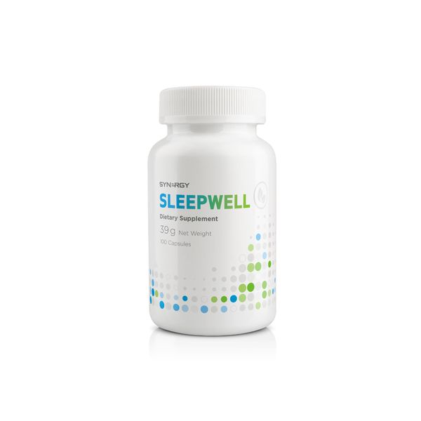 Synergy WorldWide SleepWell 100 Capsules | Restful Sleep Supplement with Valerian Root, Passionflower, and Hop Flower | Supports Nervous System Health | Helps Reduce Anxiety and Promote Calm | 39 gr