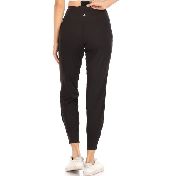 Leggings Depot Women's ActiveFlex Jogger Pants with Pockets (Full Length, Black, Medium)