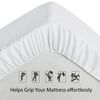 Ev Dekor Double Fitted Sheet Soft 100% Microfiber 40cm extra deep fitted bed sheets - Hotel bedsheets bottom sheet - White (137 x 190) Cm