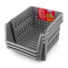 Durable Whitefurze 18cm Silver Plastic Stacking Basket Set (Branded Item)