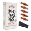BEZTAT Ultra Premium Professional Cartridge Needles w/Grip & Machine Covers Sleeves #08 Curved Magnum 20 Pack (0813CM)