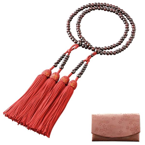 Kyoto Buddhist Altar Prayer Beads for Yaso (Yasu-So Combined) Rosewood Co-tailored (For Women), Formal Style [Prayer Bag Set] SW-084 Kyoto Prayer Beads