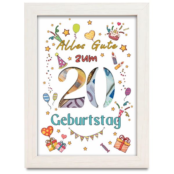 20th Birthday Money Gift, Gifts for 20th Birthday Girl Boy, Money Gifts Happy 20th Birthday, 20th Birthday Decoration, Cool Gift Ideas for 20th Birthday for Friends Family