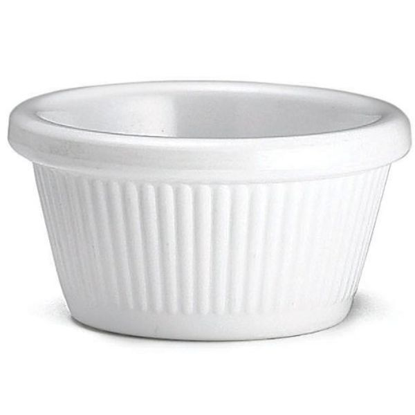 Fluted Melamine Ramekin - White 3oz - Pack Size: 1x12