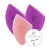 Real Techniques makeup Beauty Blend & Glow set new 3 sponges 1 cleaning solid