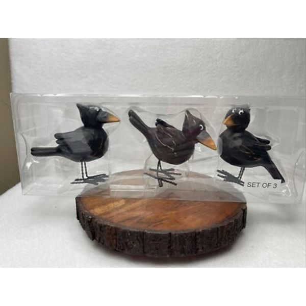 Judgmental Crows Black Birds Fall Decor Set of 3 (New in Package) Hobby Lobby