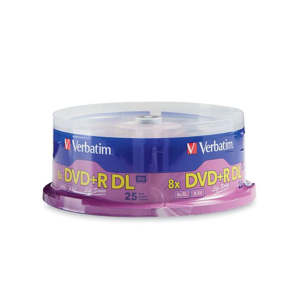 Verbatim DVD+R DL Double Layer 8.5GB 8X LifeSeries - 25pk Spindle 71122