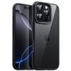 JETech iPhone 16 Pro Max 6.9 Inch Case, Shockproof Smartphone Bumper Cover Solid Color Matte TPU Frame Anti-Scratch Clear Back (Black)